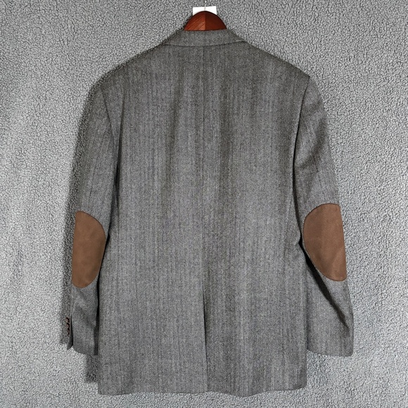 Lauren Ralph Lauren Wool Herringbone Elbow Patch Sport Coat Blazer - Men's 40R - Picture 8 of 12